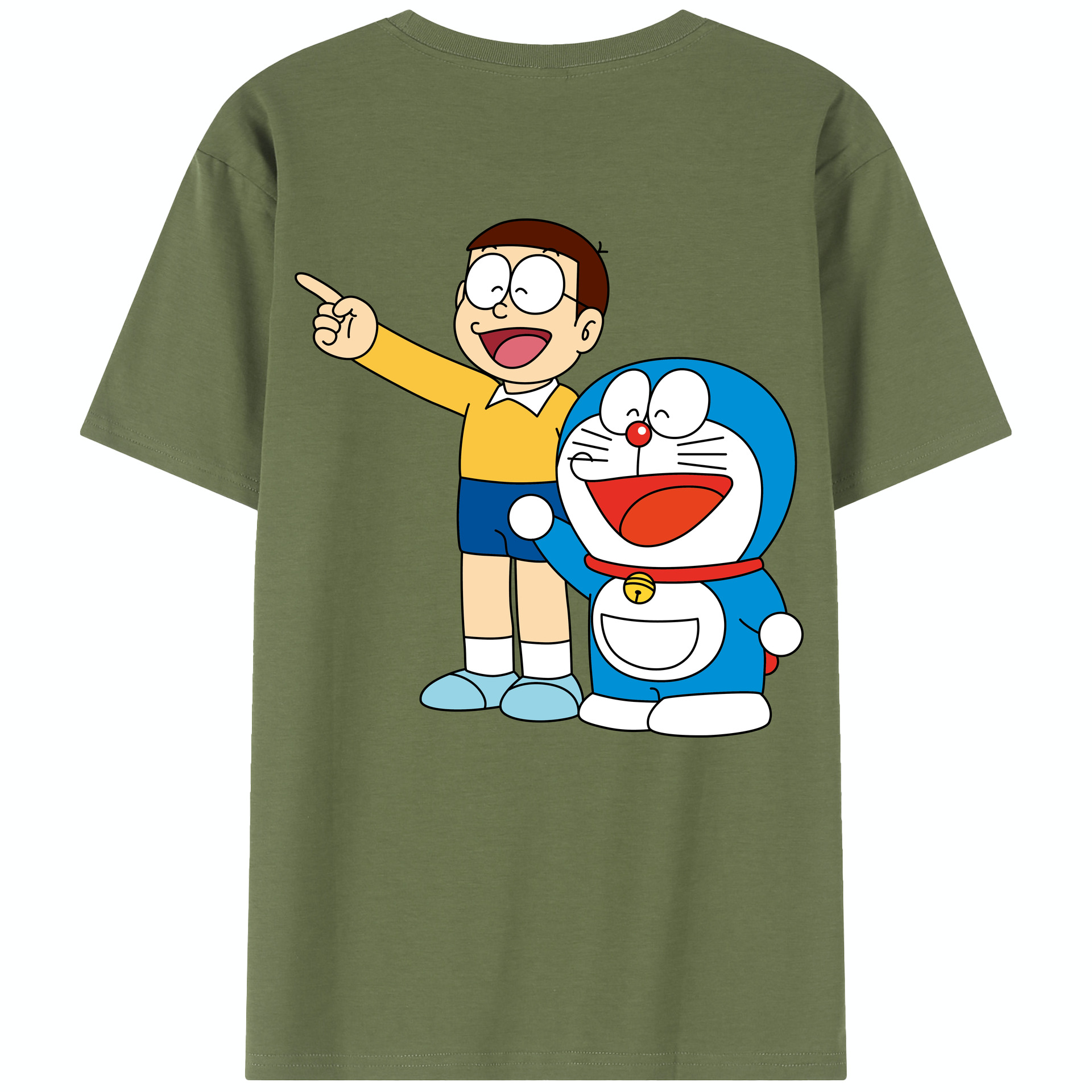 （画像用） ドラえもん 野比 のび太 Doraemon Nobita Nobi 綿100％半袖Tシャツ（背面プリント）